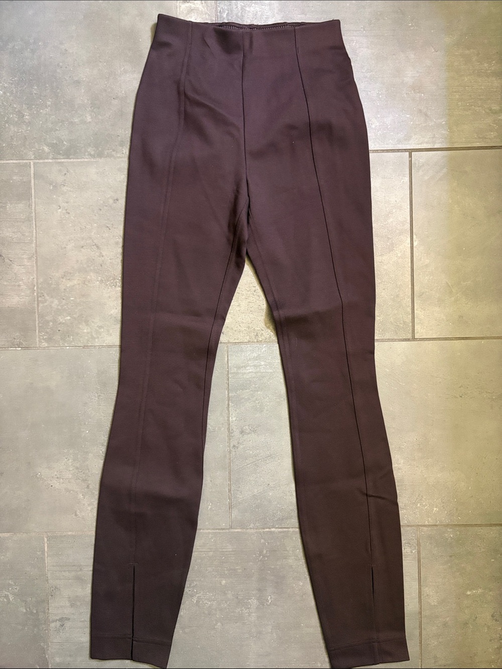 lululemon athletica high-waist chocolate brown leggings with center seam